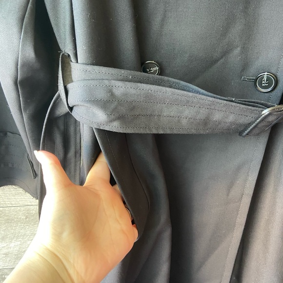 Nili Lotan matland frayed wool black trench coat - Picture 8 of 16